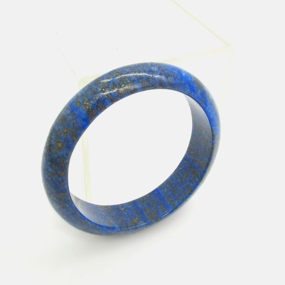Lapis Lazuli Bangle Blue Bracelet 67 mm 8" Inner Circ. Solid - Picture 2 of 11